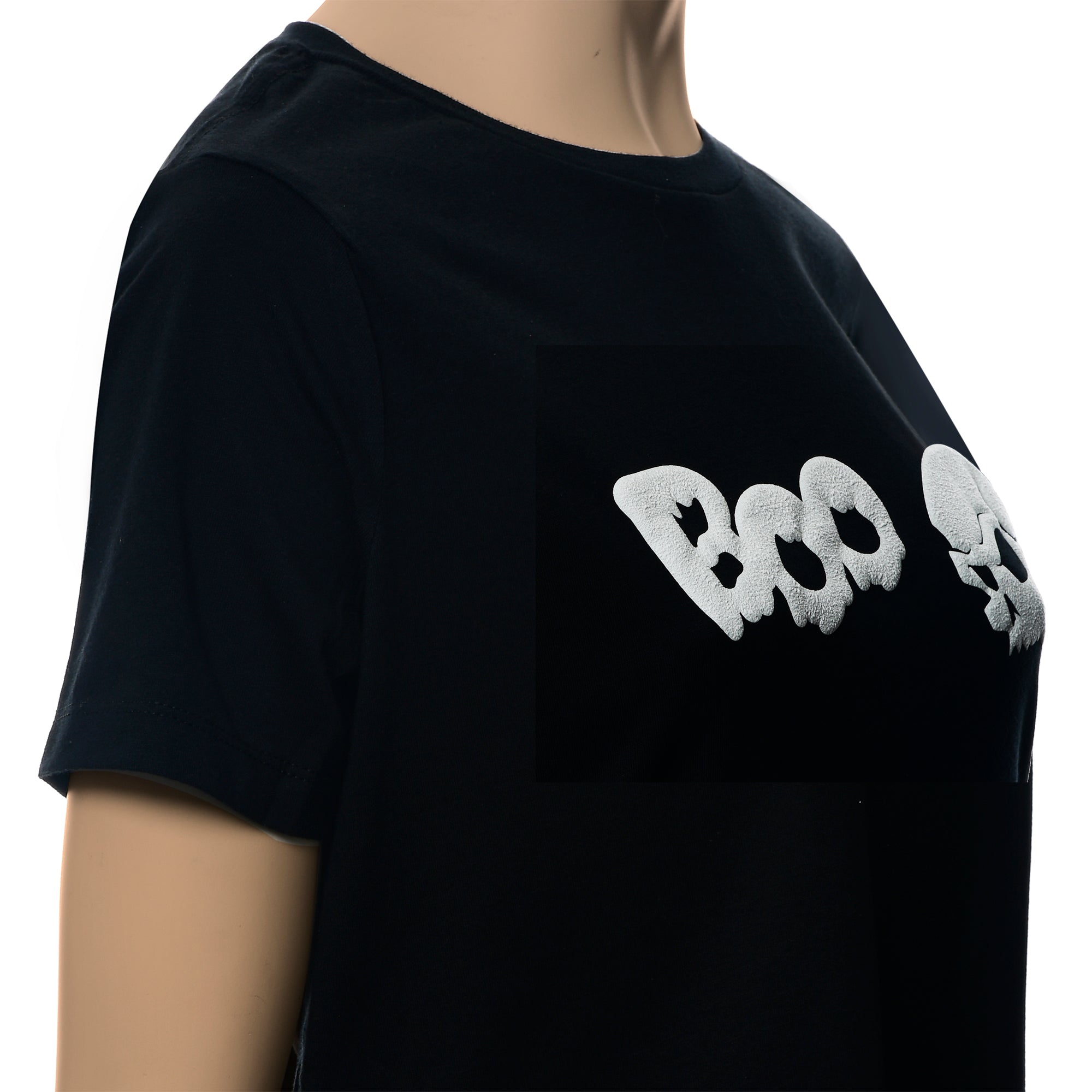 Halloween puff t-shirt featuring a glowing Skull Boo design