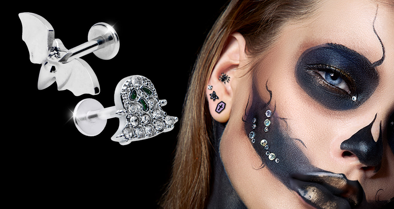 Halloween flat back stud earring