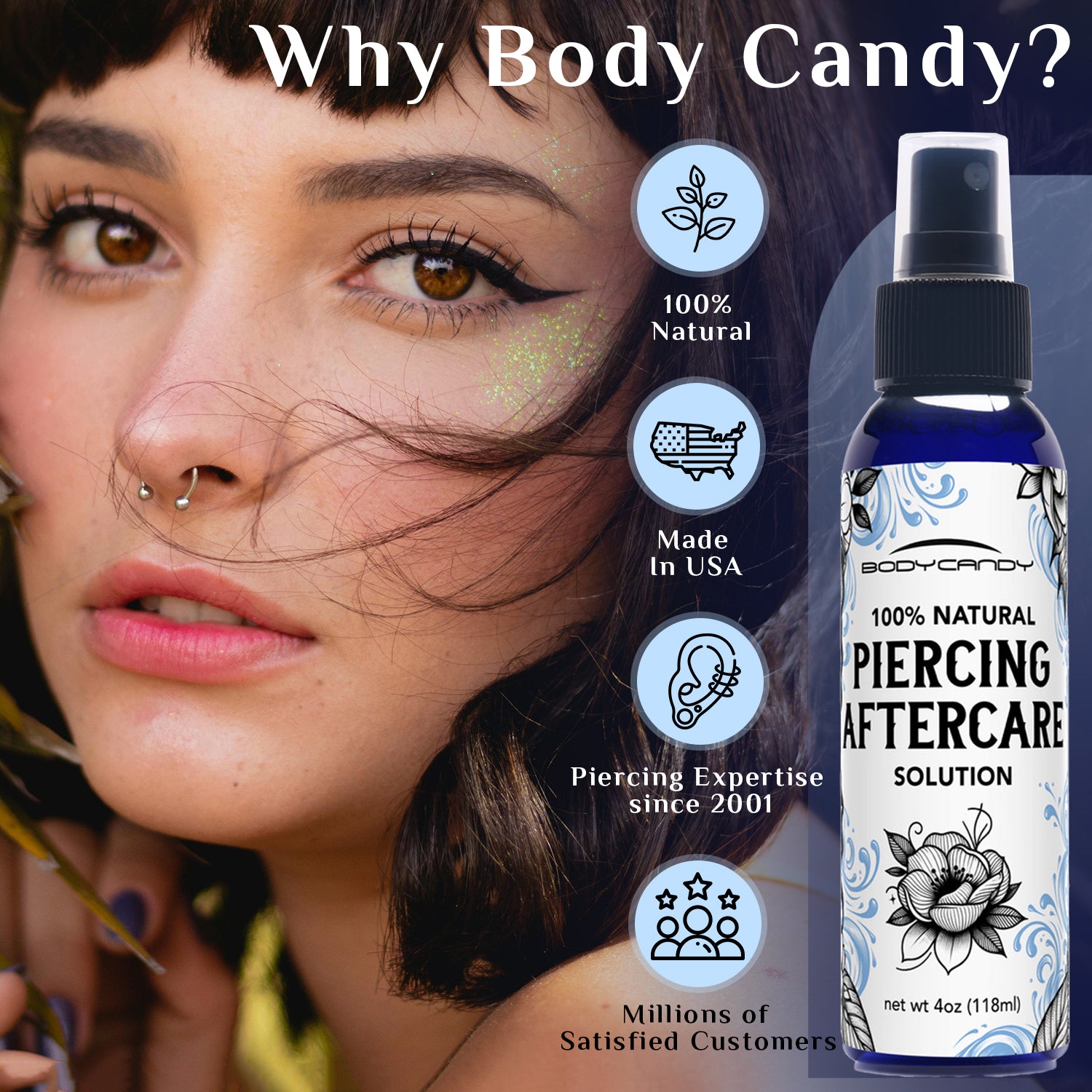 Body Candy 100% Natural Body Piercing Aftercare Solution