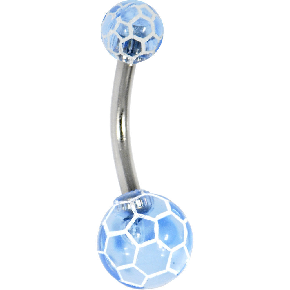 Light Blue PREMIER Soccer Ball Banana Belly Ring