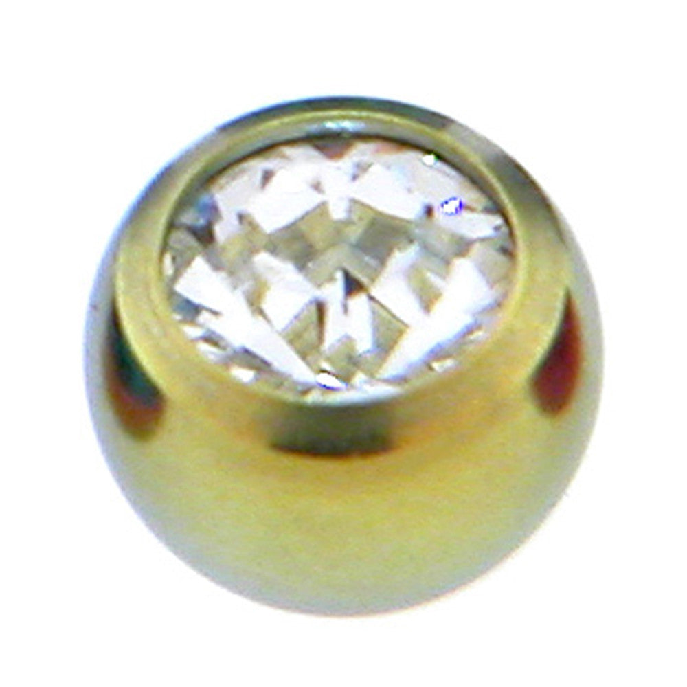 Yellow Titanium Gem Threaded 5mm Replacement Ball