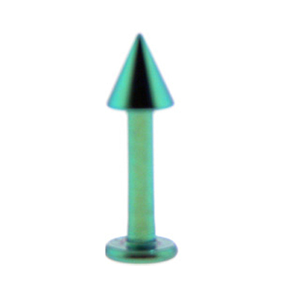 Solid Titanium Green Cone Labret 3/8