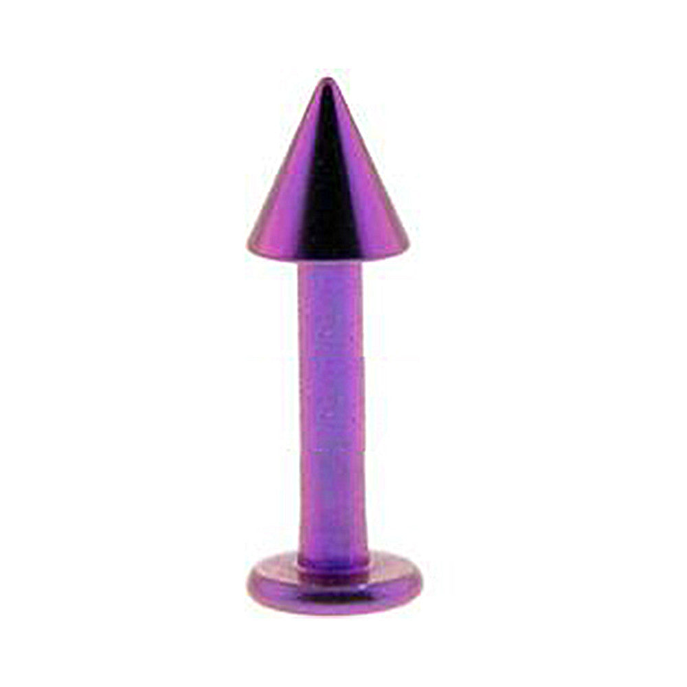 Solid Titanium Purple Cone Labret 5/16-4mm