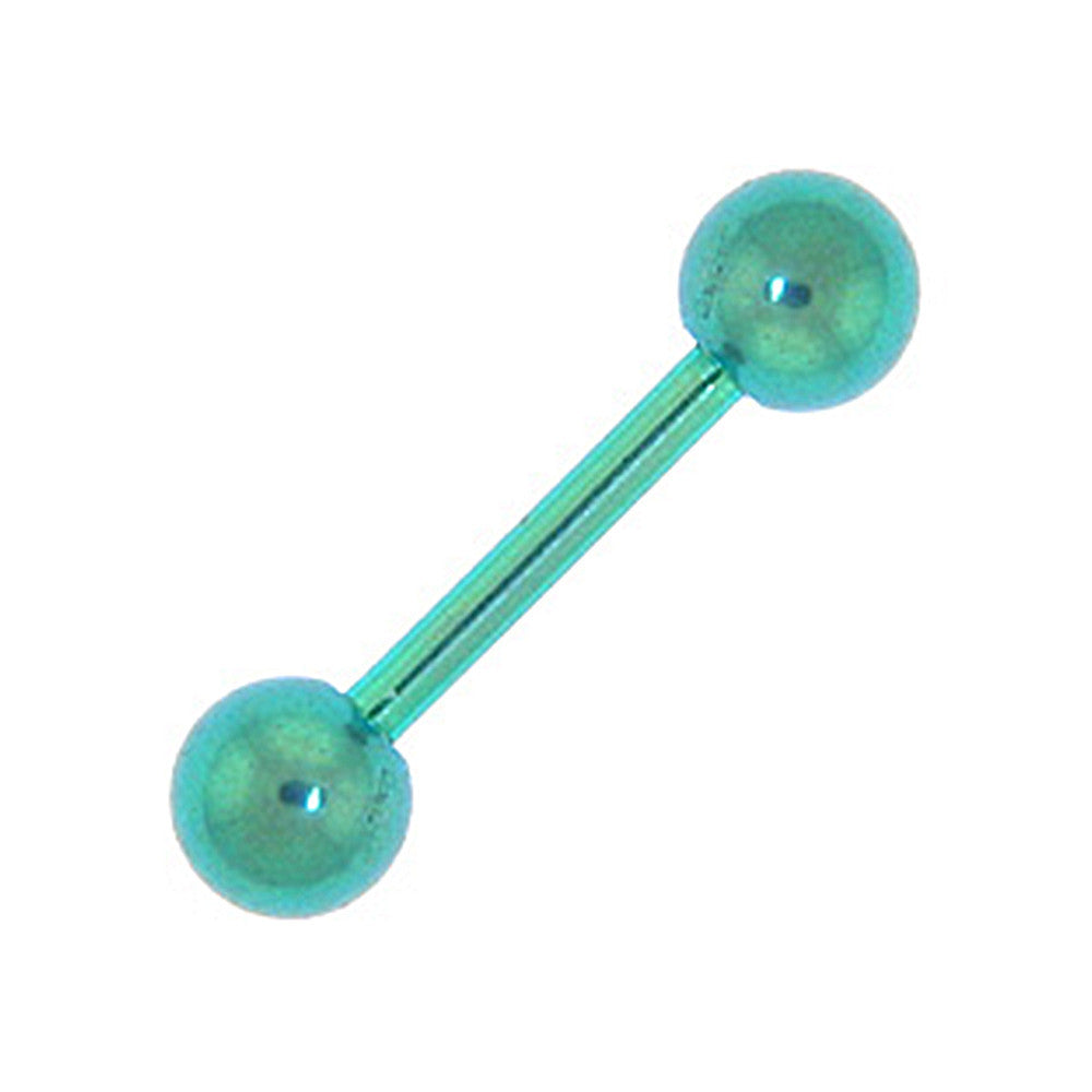 Solid Titanium Green Barbell 5/16-4mm