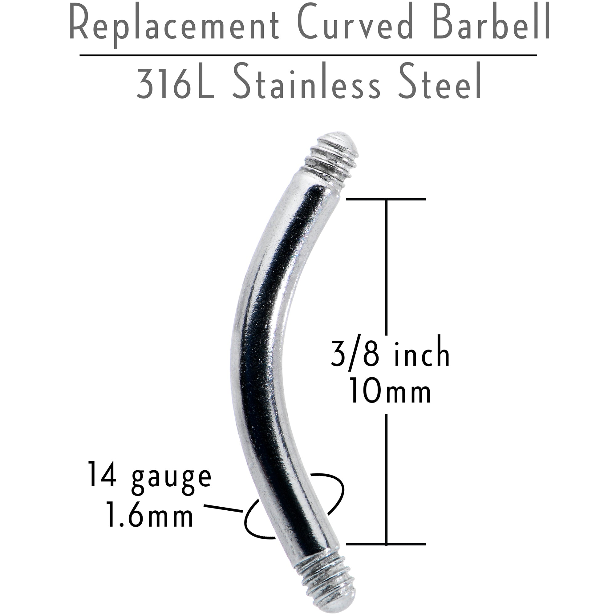 Stainless steel store curved barbell