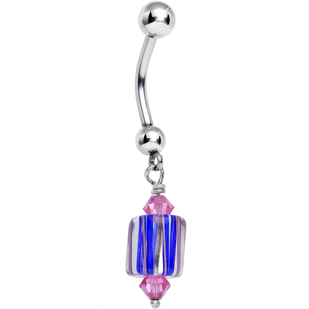 STUDIO KATIA Pink Swirl CANDY RIBBON Dangle Belly Ring