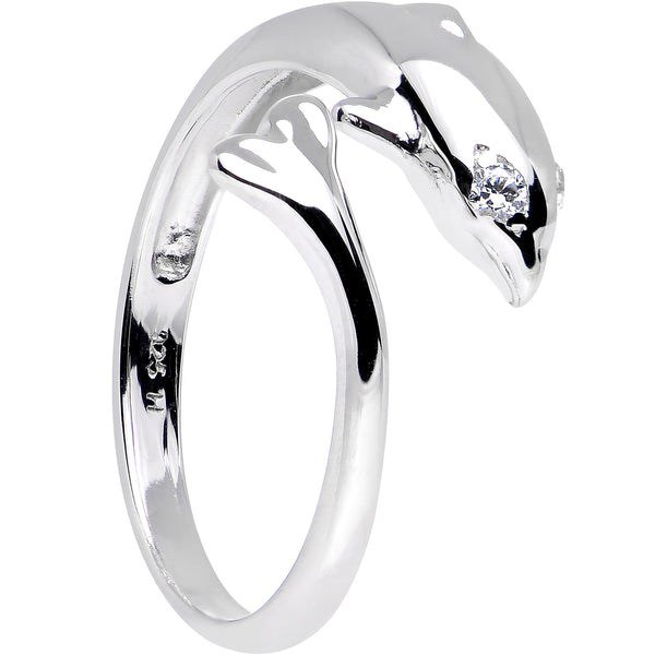 Sterling Silver 925 Cubic Zirconia Dolphin Toe Ring – BodyCandy