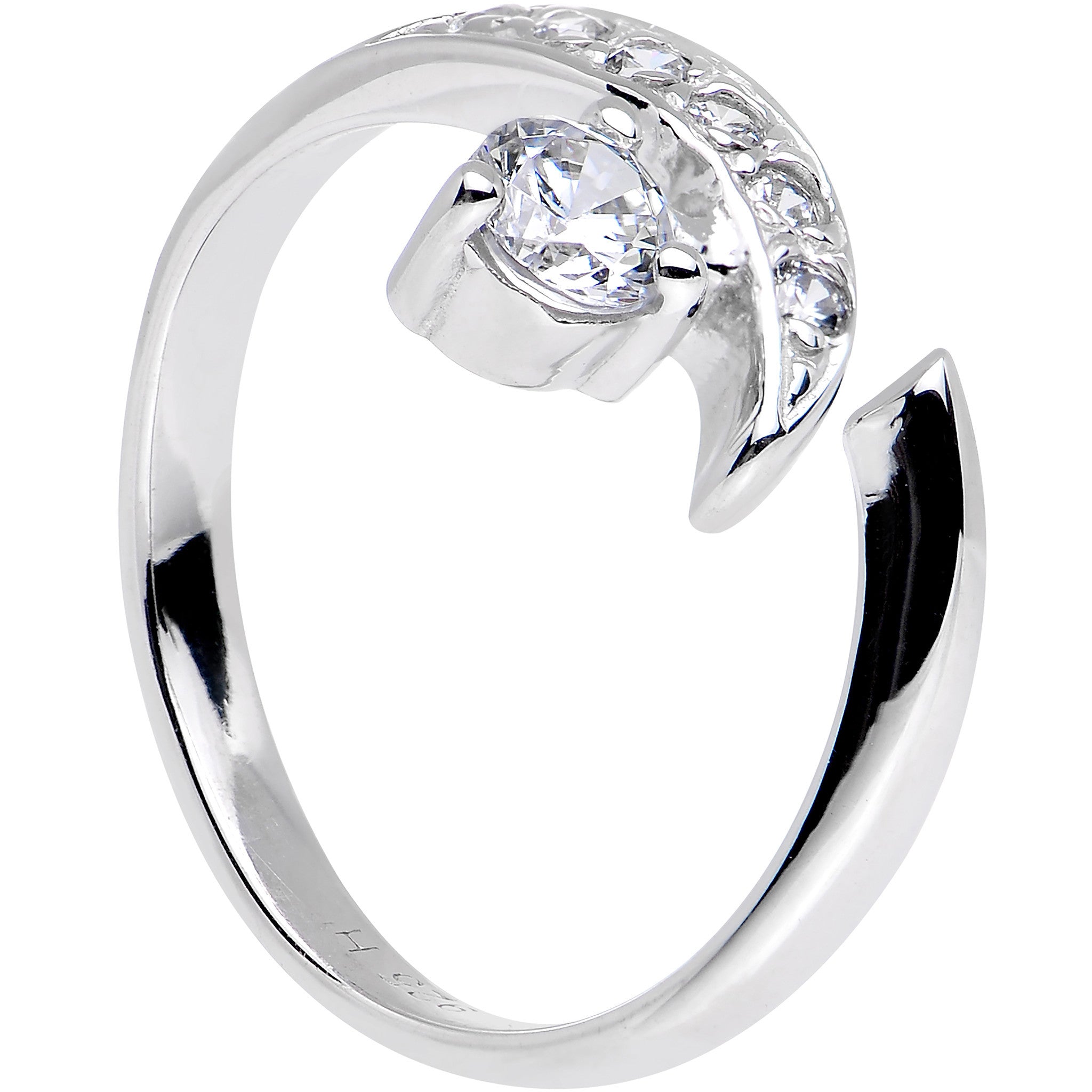 Sterling Silver 925 Cubic Zirconia Solitaire Toe Ring