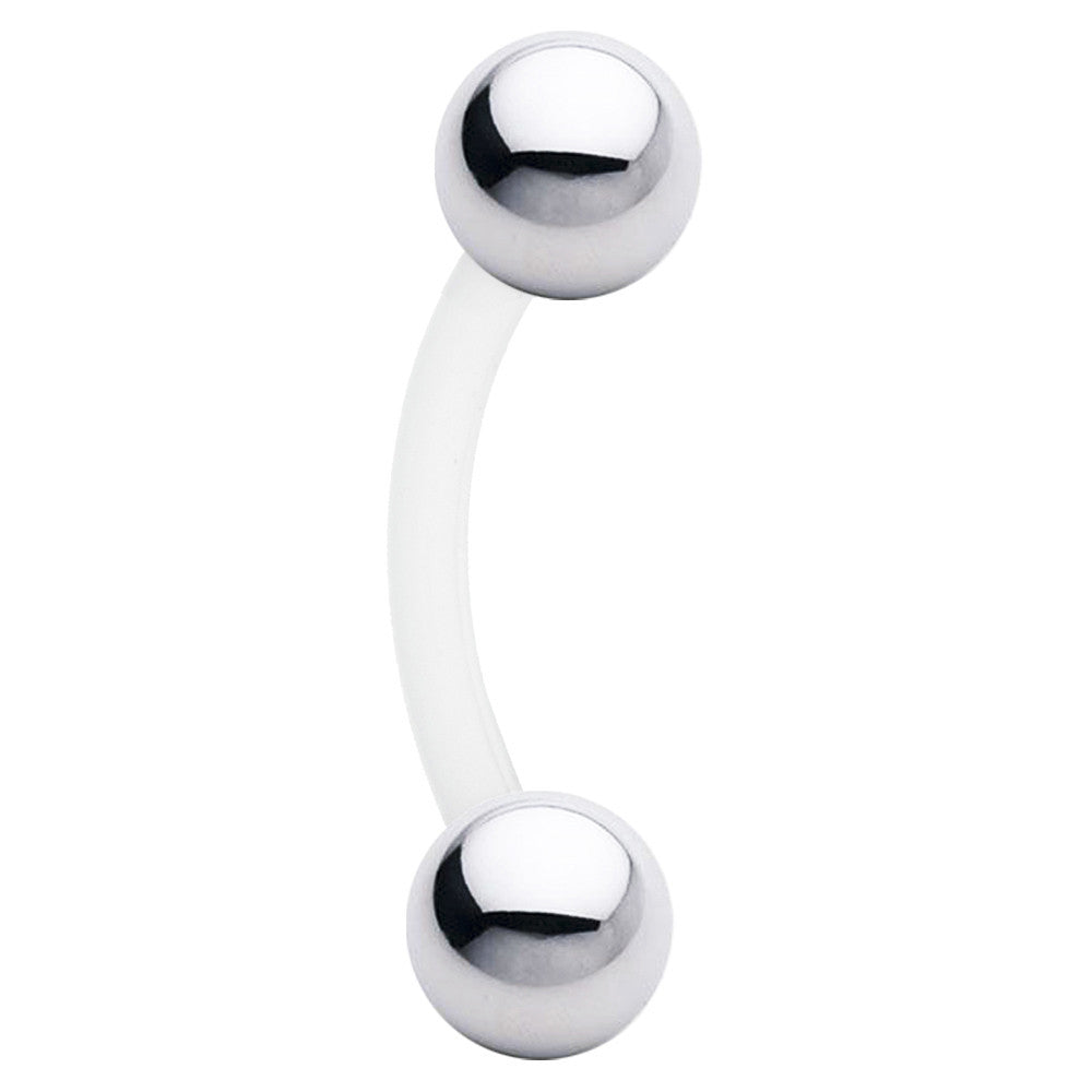 5mm Stainless Steel Ball Belly Ring with Bioplast Barbell