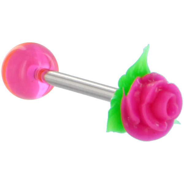 Body Candy Blue Green Pink Neon Silicone Spike Barbell Tongue Ring