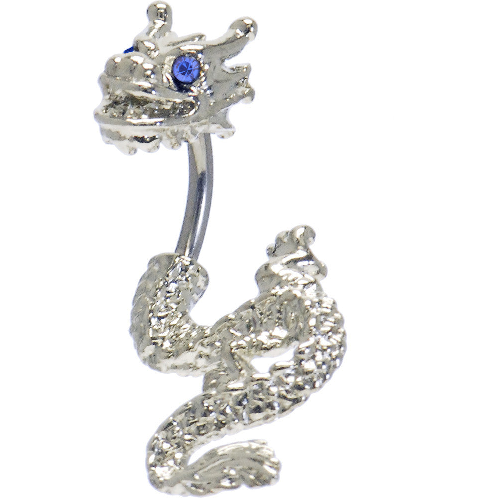 Sapphire Cubic Zirconia Detailed Dragon Belly Ring