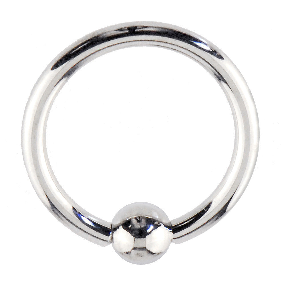 14 Gauge 9/16 Solid 14KT White Gold BCR Captive Ring