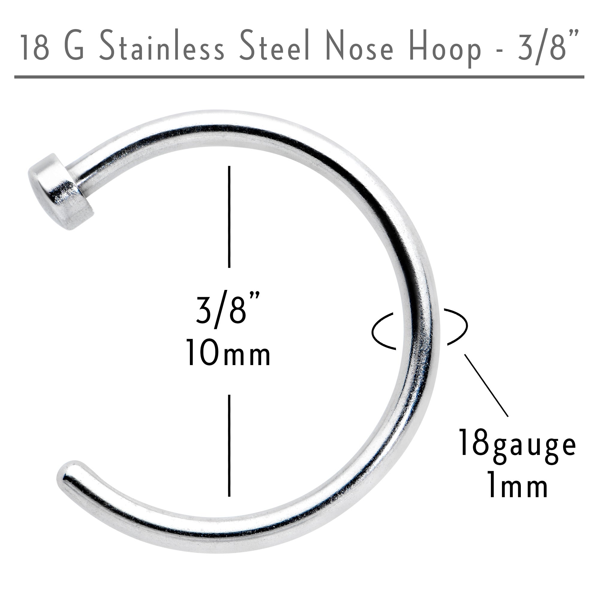 Gauge nose sales ring chart