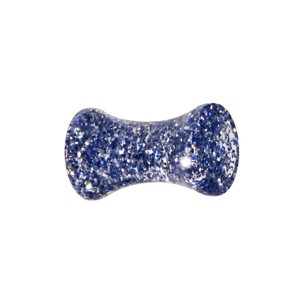 6 Gauge Blue Ultra Glitter Saddle Plug