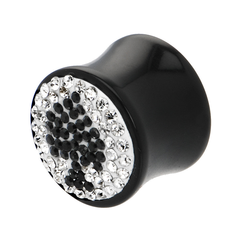 9/16 Gauge Crystal Black Spade Saddle Plug