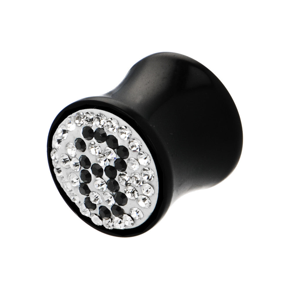 9/16 Gauge Crystal 8 Ball Saddle Plug