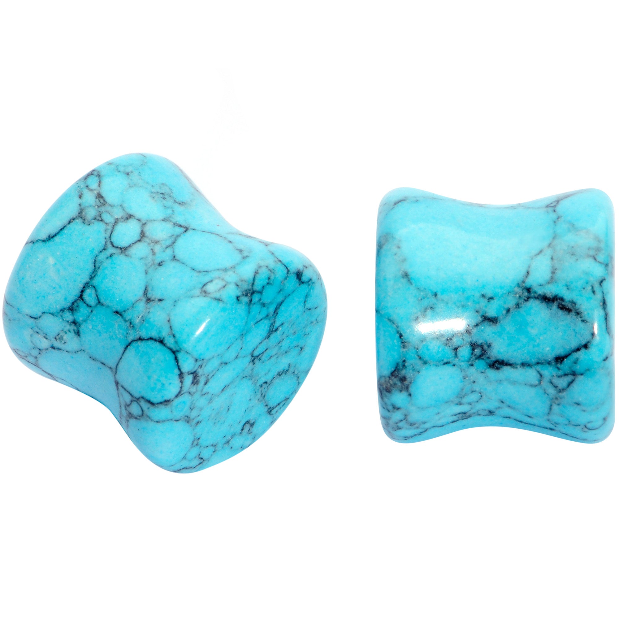 1/2 Turquoise Natural Stone Saddle Plug Set