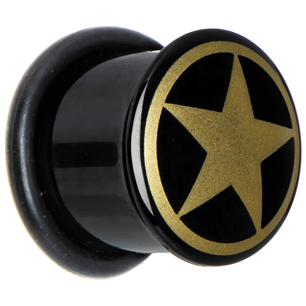 1/2 Anodized Titanium Gold Star Plug