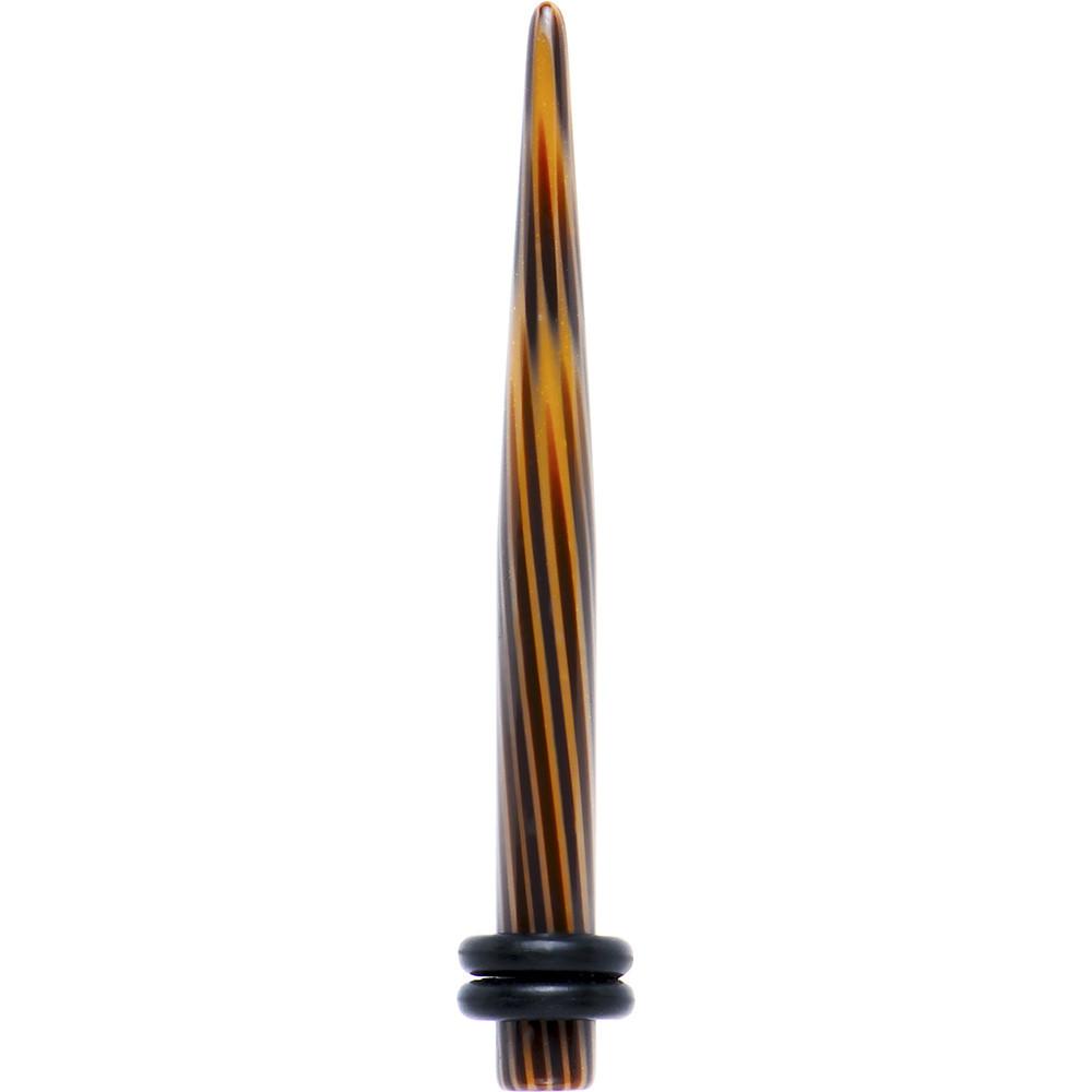 Black Brown Animal Print Acrylic Taper 2 Gauge to 00 Gauge