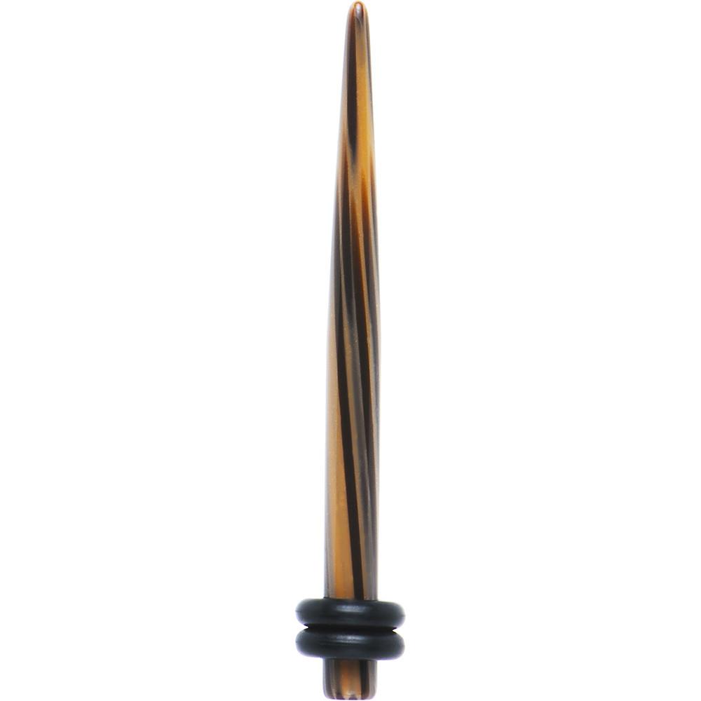 Black Brown Animal Print Acrylic Taper 2 Gauge to 00 Gauge