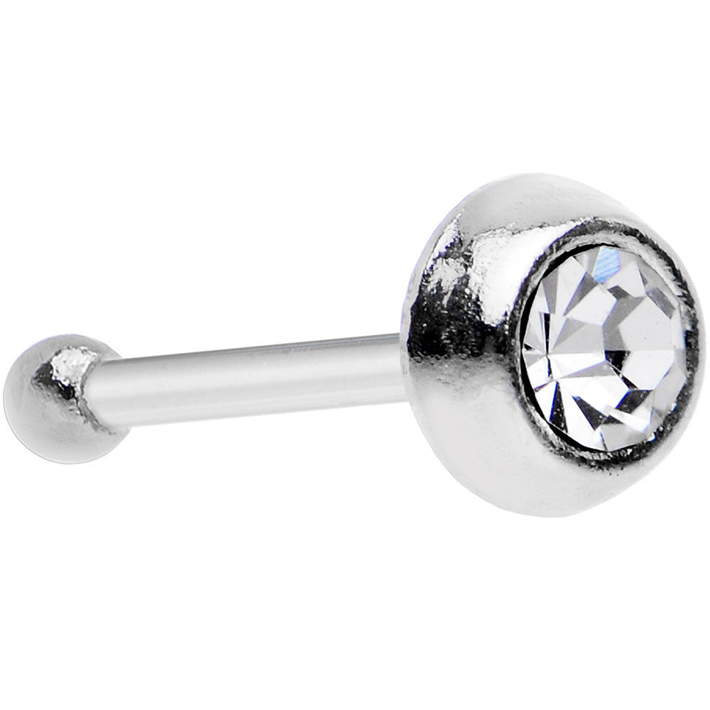 Sterling Silver 3mm Clear Nose Bone Created with Crystals