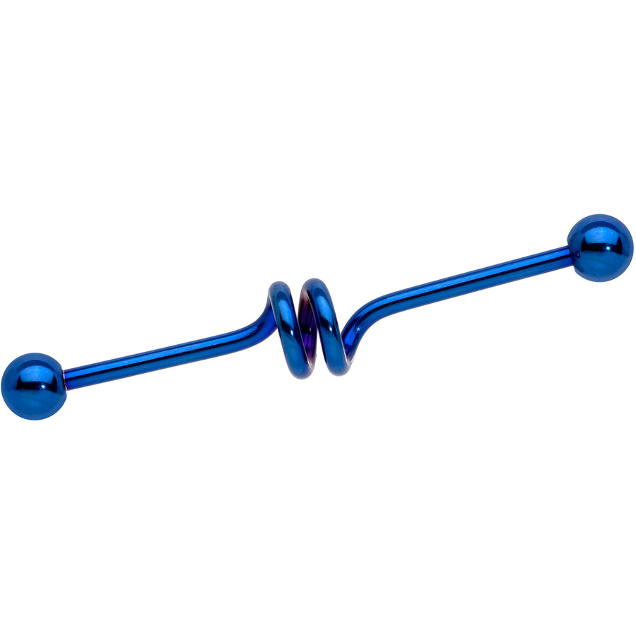 Spiral Blue Anodized Titanium Industrial Project Bar 40mm