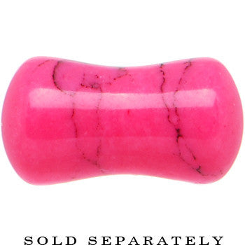 2 Gauge Double Flare Pink Dyed Turquoise Stone Plug