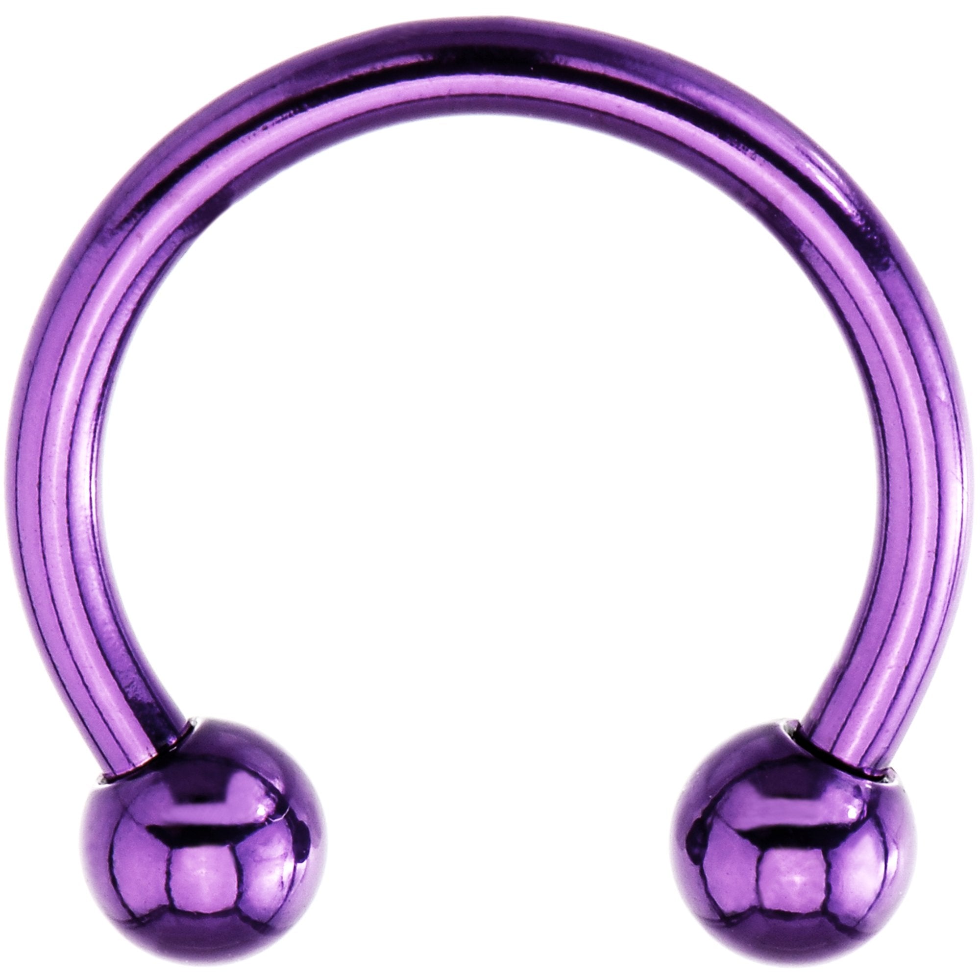 14 Gauge 1/2 Purple Electroplate Horseshoe Circular Barbell