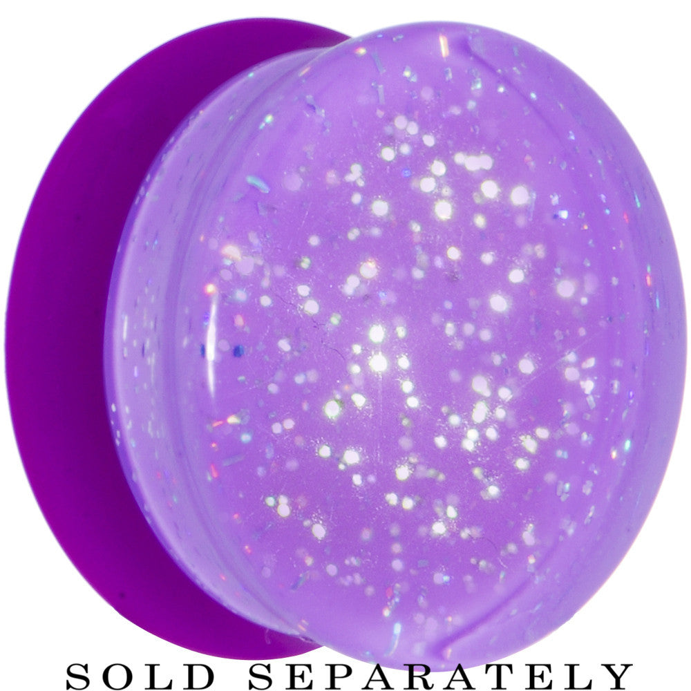 18mm Purple Neon Glitter Saddle Plug