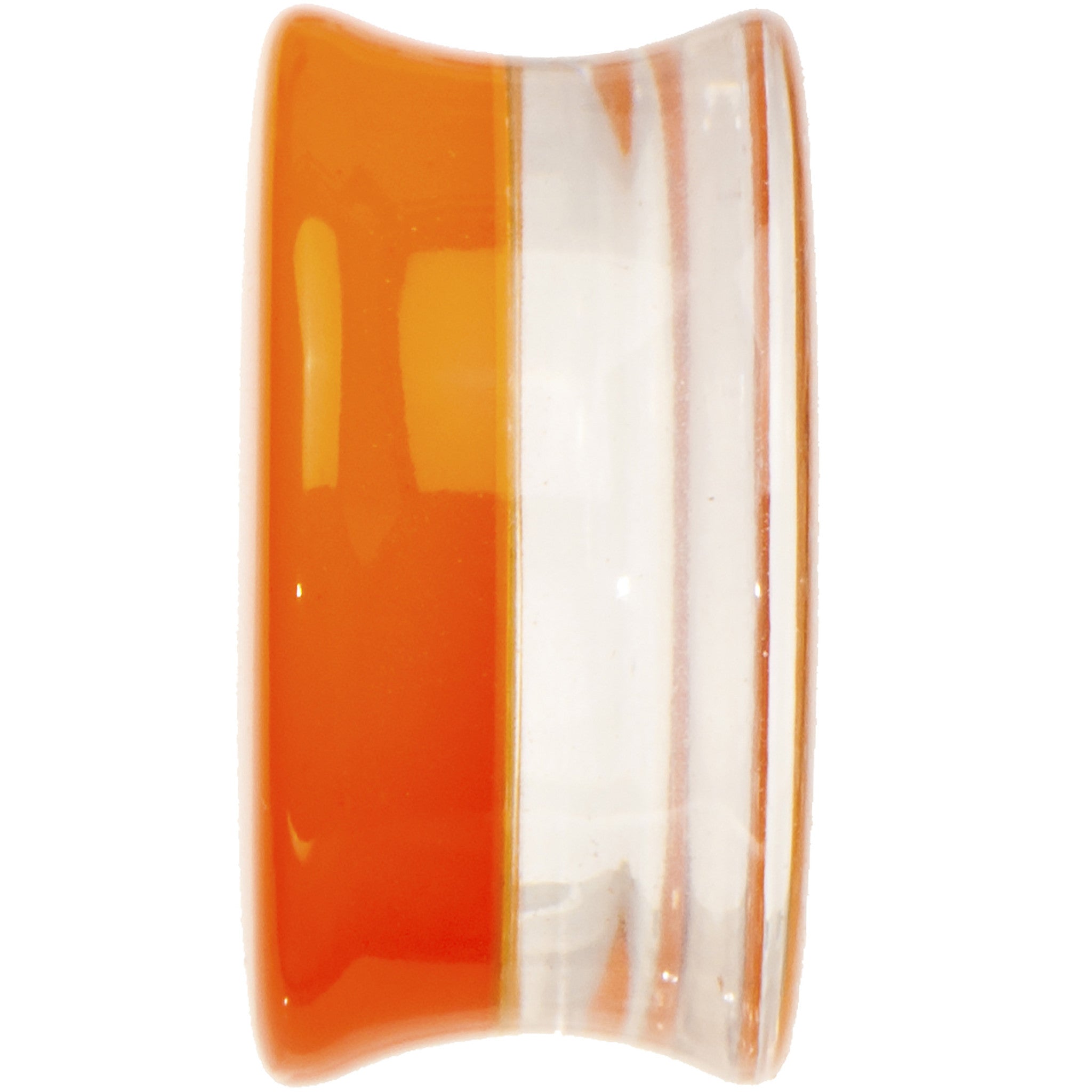 18mm Orange Neon Glitter Saddle Plug