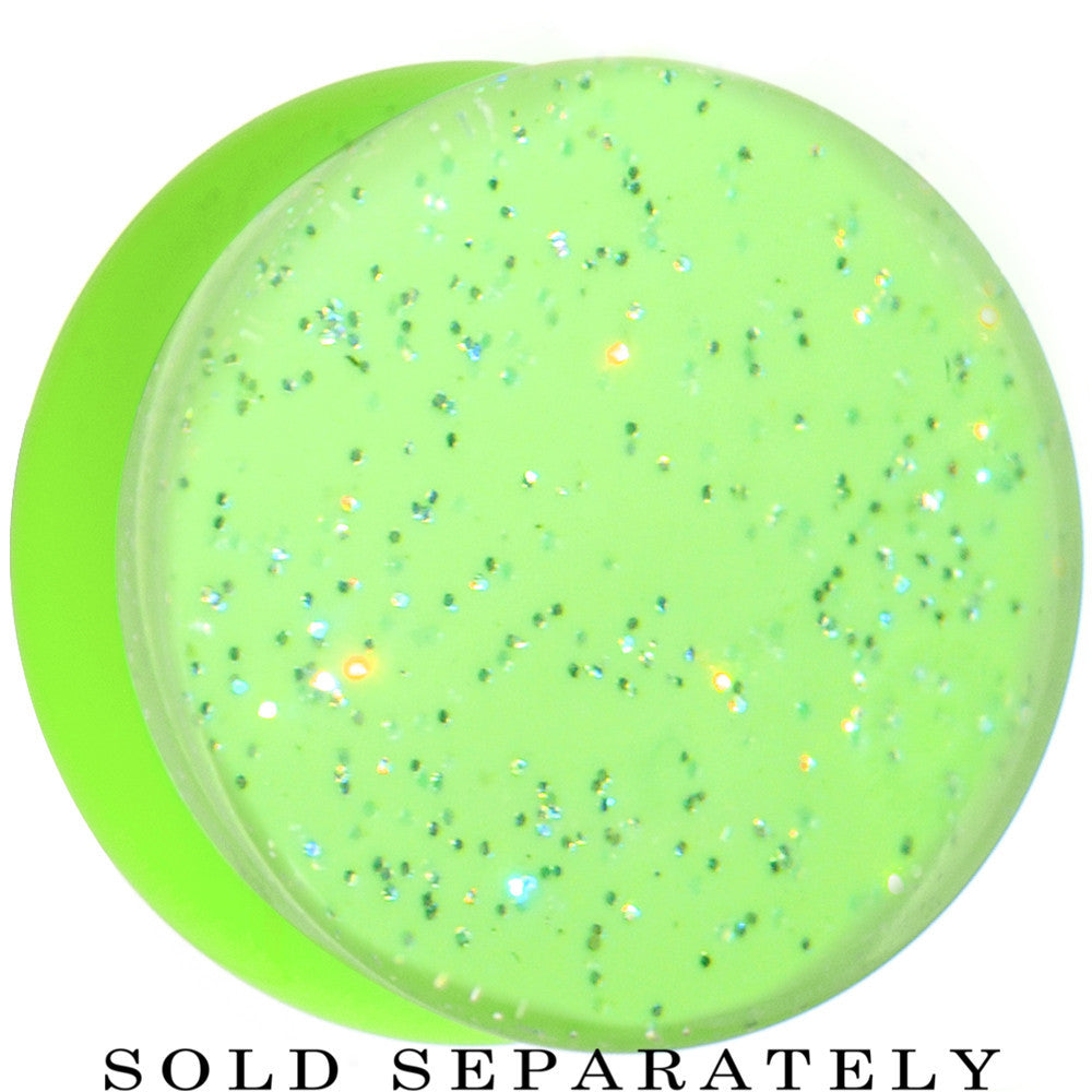 20mm Green Neon Glitter Saddle Plug