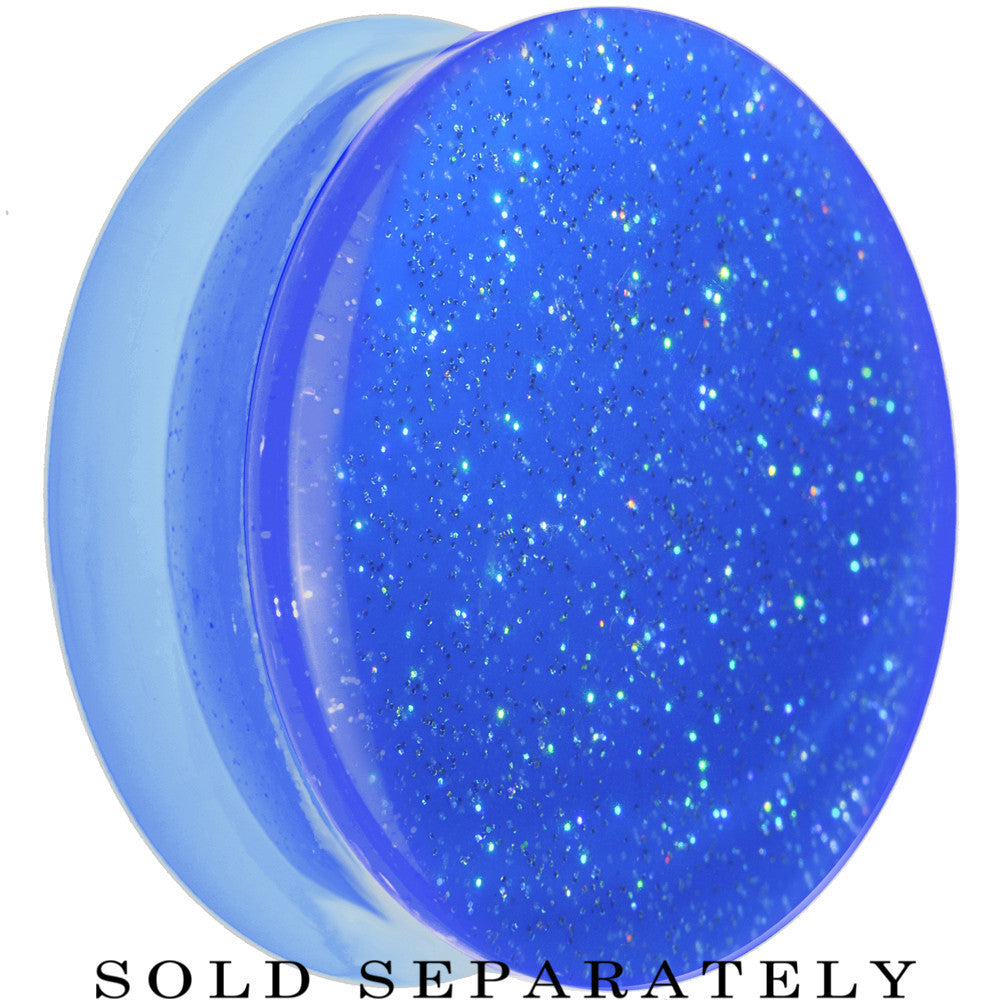 30mm Blue Neon Glitter Saddle Plug