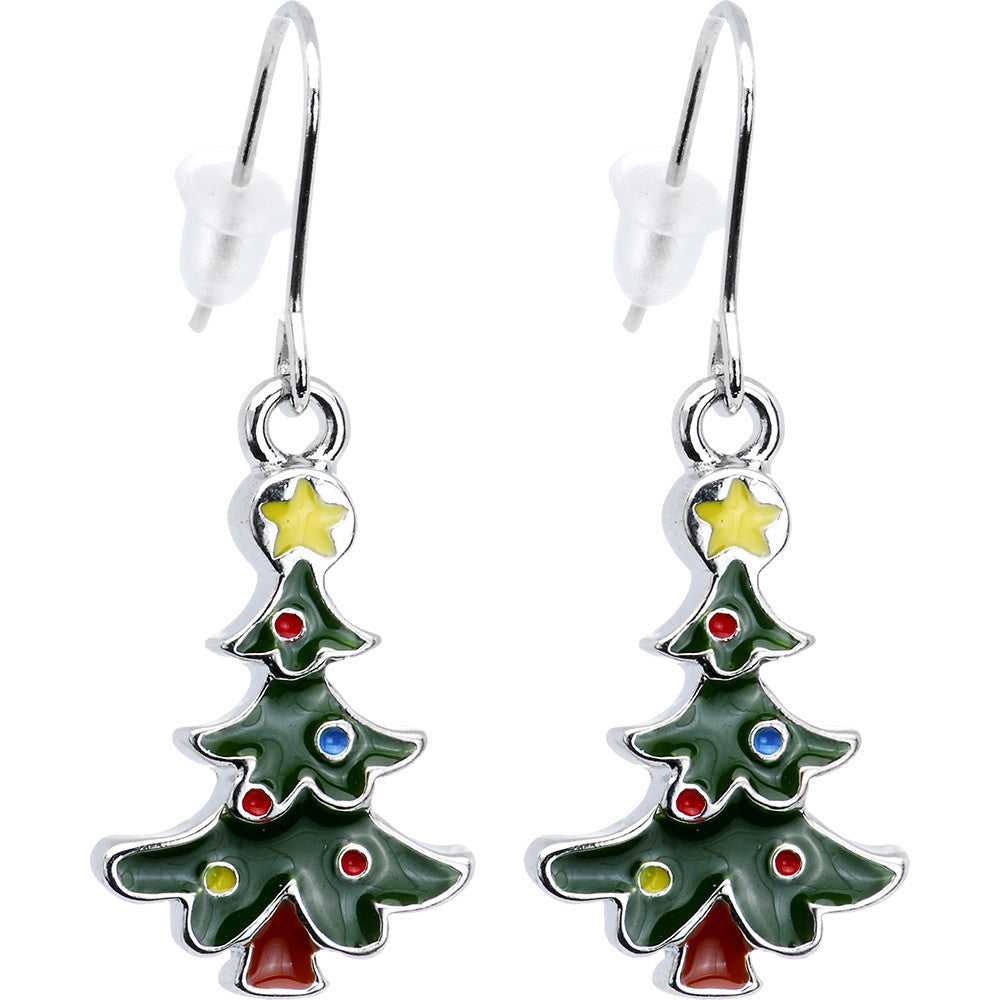 Decorative Christmas Tree Holiday Earrings