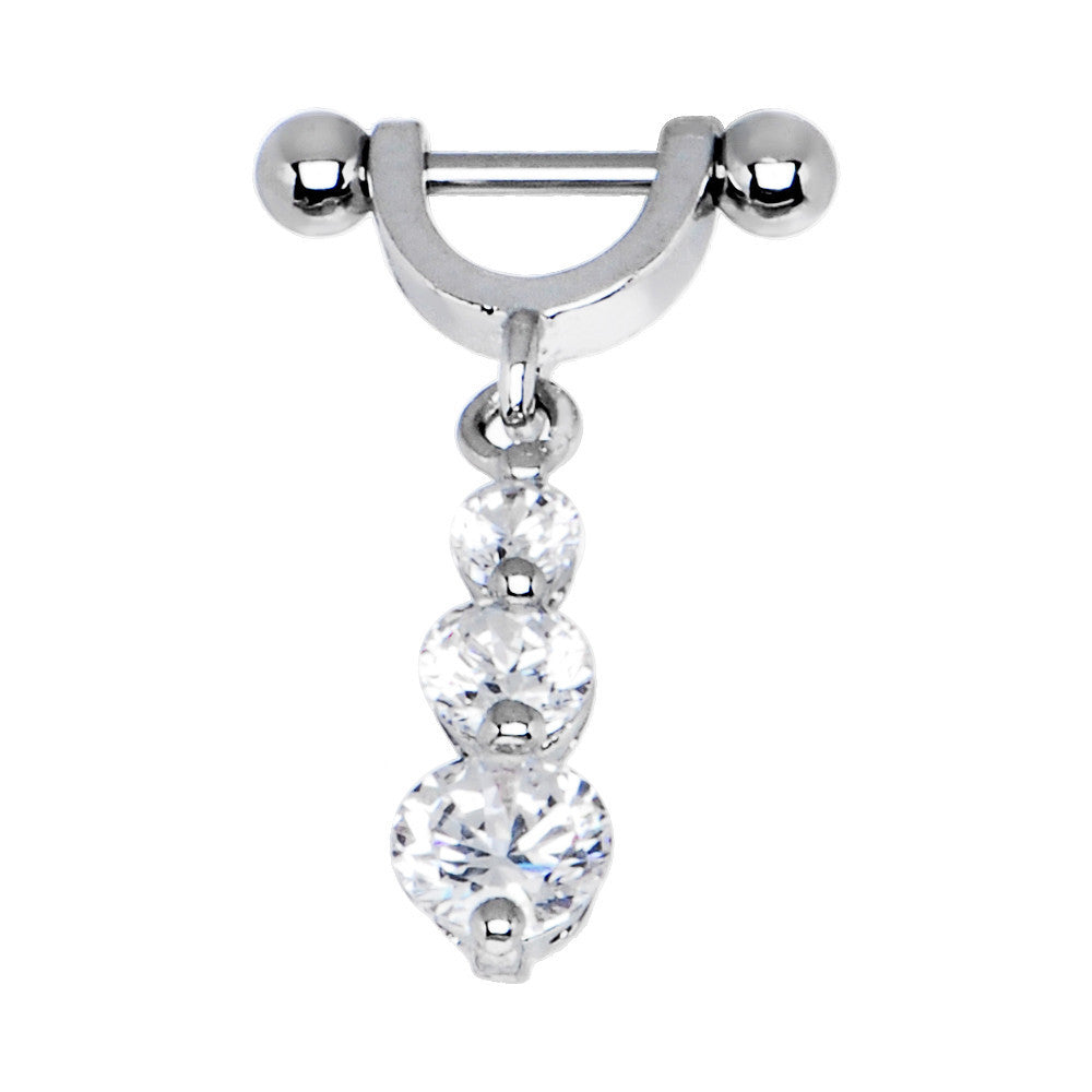 Clear Gem Drop Helix Cartilage Earring