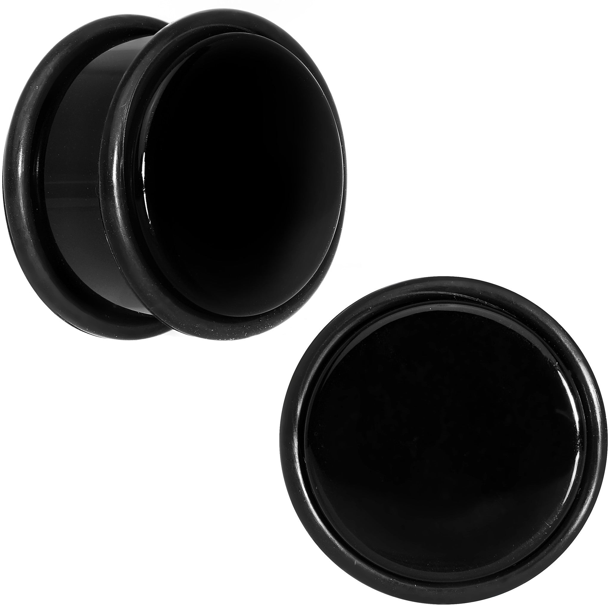 18mm Black Acrylic Straight Plug Pair