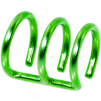 Illusion 3-Ring Green Titanium Non Pierced Clip On Closure Ring