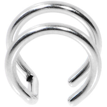 Illusion 2-Ring Non Pierced Clip On Closure Ring