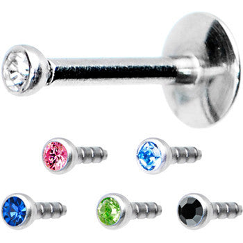 14 Gauge Cubic Zirconia Interchangeable Labret Pack Set