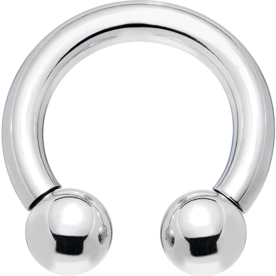 8 Gauge Internally Threaded Horseshoe Circular Barbell - 1/2 6mm