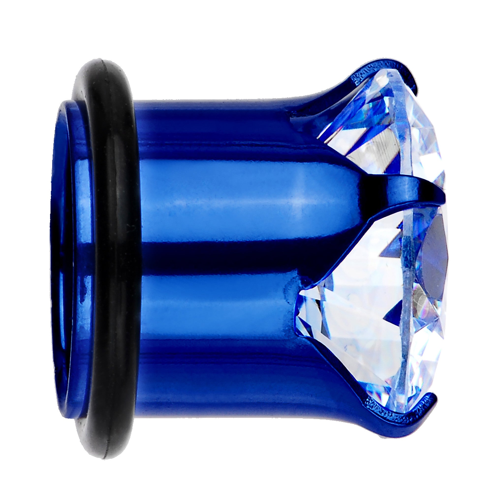 1/2 CZ Blue Electro Titanium Tunnel Plug