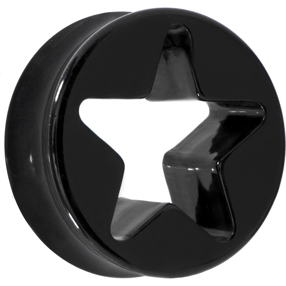 24mm Black Acrylic Hollow Star Saddle Plug