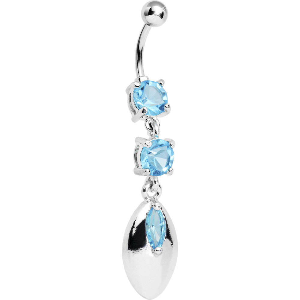 Aqua Cubic Zirconia Impressions Belly Ring