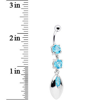 Aqua Cubic Zirconia Impressions Belly Ring