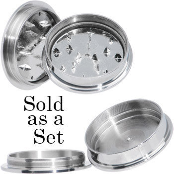 41mm Stainless Steel Herb Stash and Grinder Plug Set