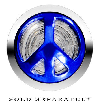 Anodized Titanium Blue Peace Sign Cheater Plug