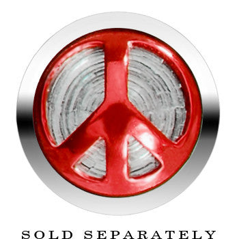 Anodized Titanium Red Peace Sign Cheater Plug