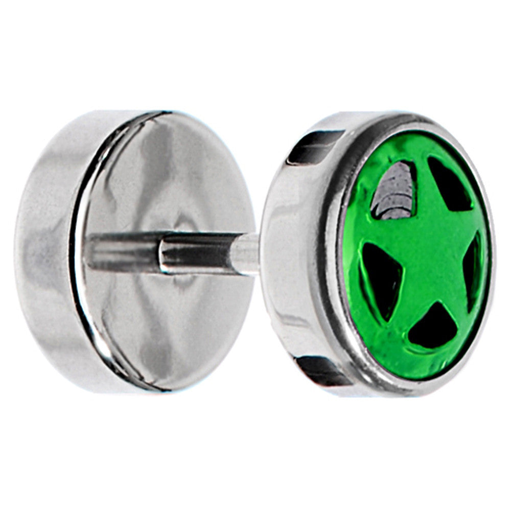 Anodized Titanium Green Star Cheater Plug