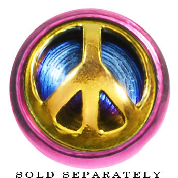 Pink Anodized Titanium Peace Sign Cheater Plug