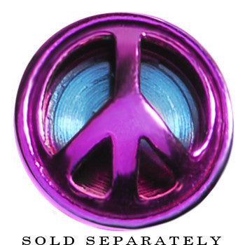 Purple Anodized Titanium Peace Sign Cheater Plug