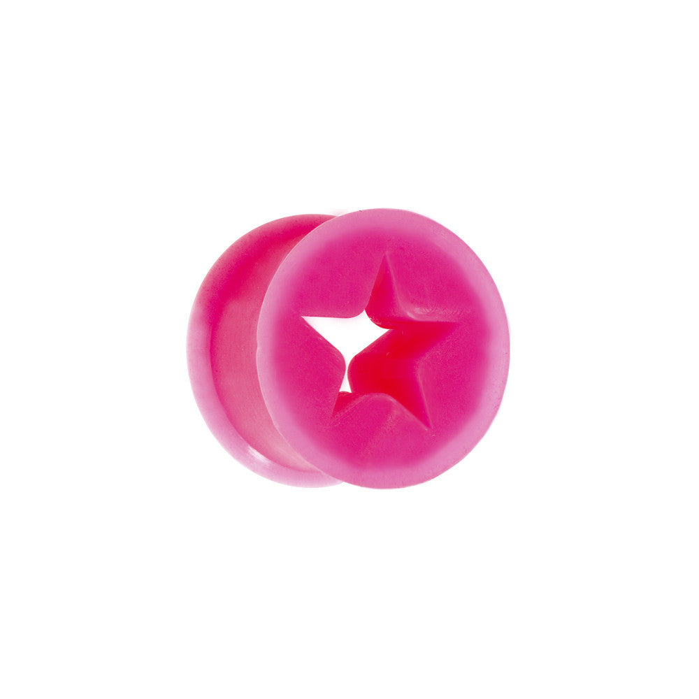 1/2 Pink Star Silicone Flexible Tunnel